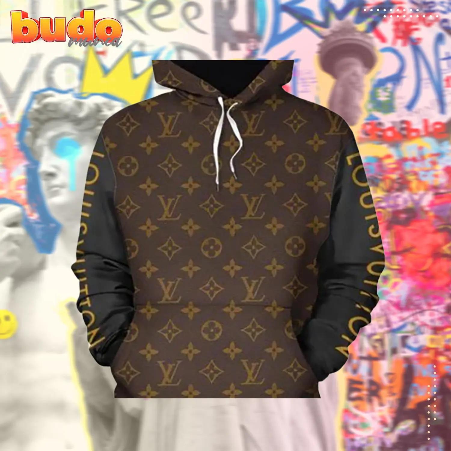 Louis vuitton new brown luxury unisex premium hoodie luxury brand outfit for men women - hot new